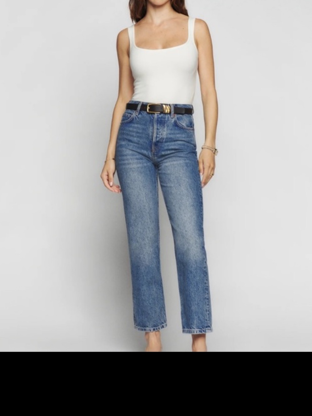 Reformation Cynthia HighRise Straight Cropped Jeans